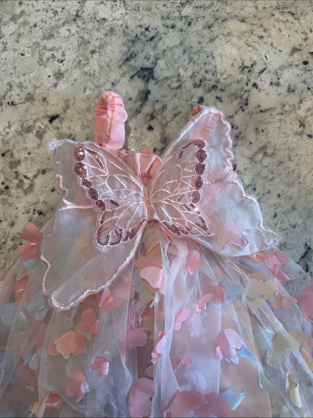 Pink Baby Girl Floral Petal Tulle Dress